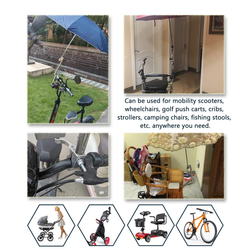 [Australia - AusPower] - Bicycle Umbrella Holder - Foldable Stainless Steel Mount Stand Clamp Accessories for Mobility Scooter, Wheelchair, Stroller A 