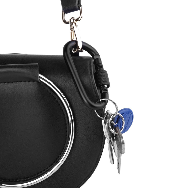 [Australia - AusPower] - Locking Carabiner Clip, Vonpri Caribeaner Clips Black D Ring Spring Snap Key Chain Hook 3" Screw Gate Hook Travel Aluminum Carabiners 12Pack 