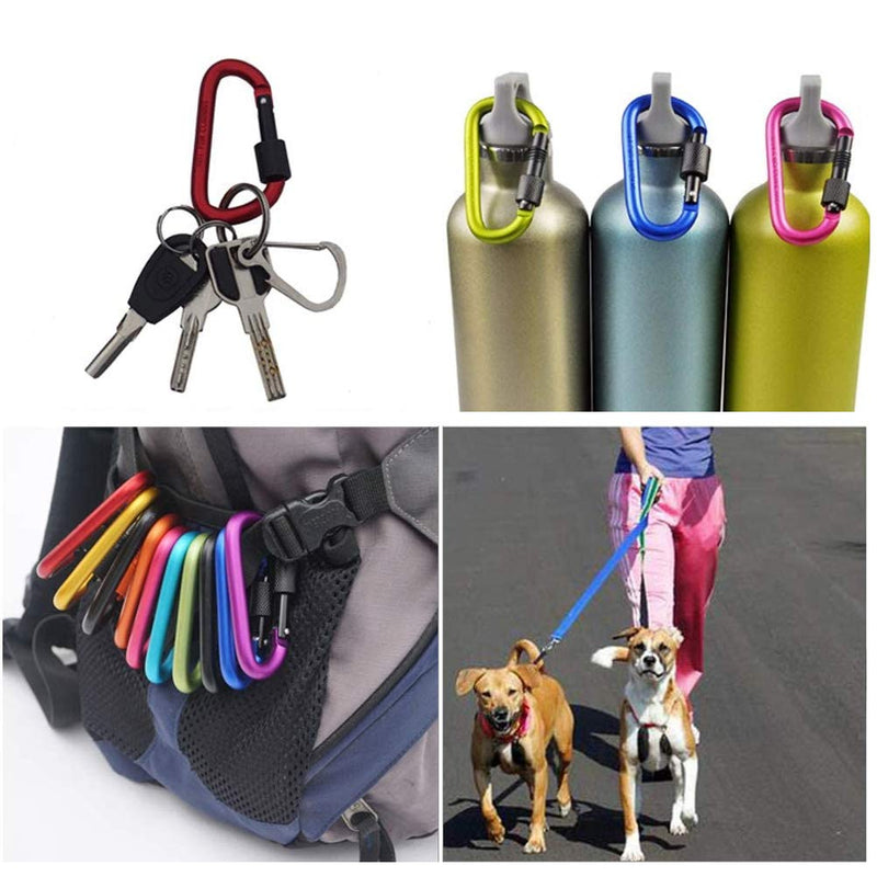 [Australia - AusPower] - Onwon Aluminum Carabiner D-Ring Locking Key Security Camping Climbing Hiking Keychain ( 10 PCS) 