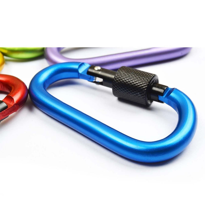 [Australia - AusPower] - Onwon Aluminum Carabiner D-Ring Locking Key Security Camping Climbing Hiking Keychain ( 10 PCS) 