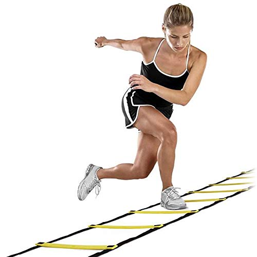 [Australia - AusPower] - Agility Ladder Speed Training Equipment/Speed Ladders for Football, Soccer & Other Sports - 20 Feet Length 12 Adjustable Rungs 