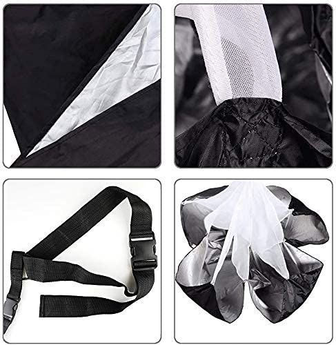 [Australia - AusPower] - KEYPOWER Running Speed Training 56" Parachute with Adjustable Strap Speed Chute Resistance Running Parachute for Kids Youth and Adults 1 Umbrella 