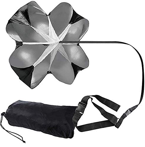[Australia - AusPower] - KEYPOWER Running Speed Training 56" Parachute with Adjustable Strap Speed Chute Resistance Running Parachute for Kids Youth and Adults 1 Umbrella 