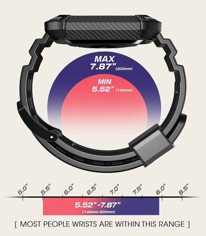 [Australia - AusPower] - SUPCASE Unicorn Beetle Pro Watch Bands for Fitbit Versa 3 / Fitbit Sense, Protective Replacement Wristband Case Band (Black) 