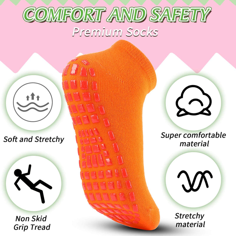 [Australia - AusPower] - 12 Pairs Non Slip Yoga Socks with Grips Women Anti-Skid Socks Sticky Grippers Socks for Pilates Ballet Barre Yoga Bright Color 
