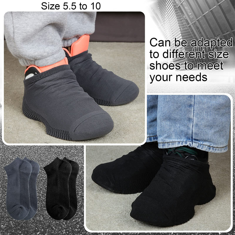 [Australia - AusPower] - 4 Pairs Over Sneaker Dance Shoe Socks Dance Shoe Covers Ballroom Dancing Socks Black, Grey 