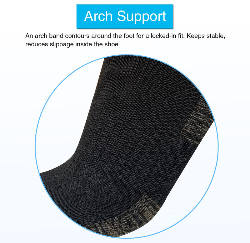 [Australia - AusPower] - APTYID Men's Moisture Control Cushioned Crew Work Boot Socks (4-6 Pairs) 6-12 4 Pairs Black/Olive Drab 