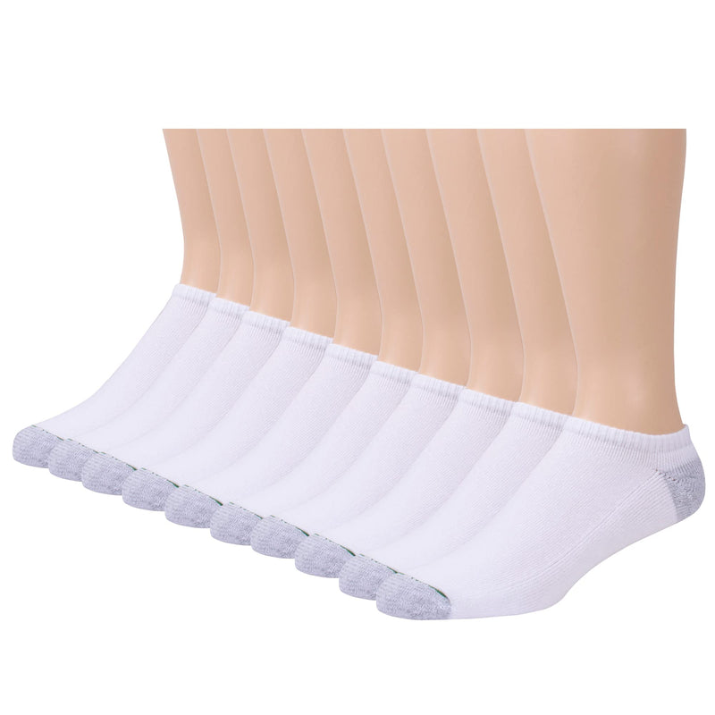 [Australia - AusPower] - Burlington Comfort Power Men's No Show Sock, 10 Pair Pack Shoe Size: 6-12 White 