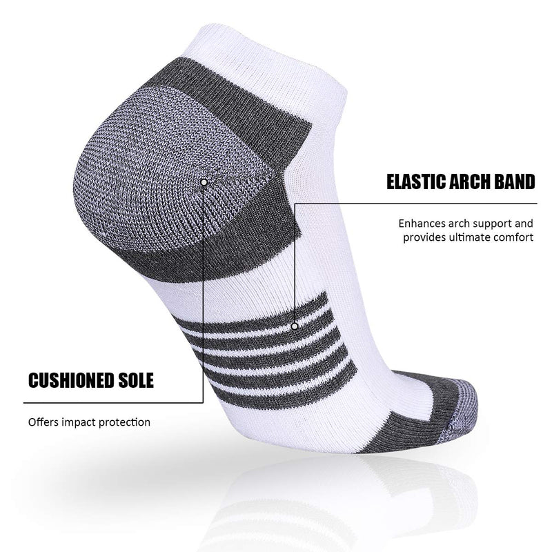 [Australia - AusPower] - COOVAN 10 Pairs Mens Ankle Socks Men 10 Pack Low Cut Comfort Cushion Casual Socks 10 Pack-black Large 