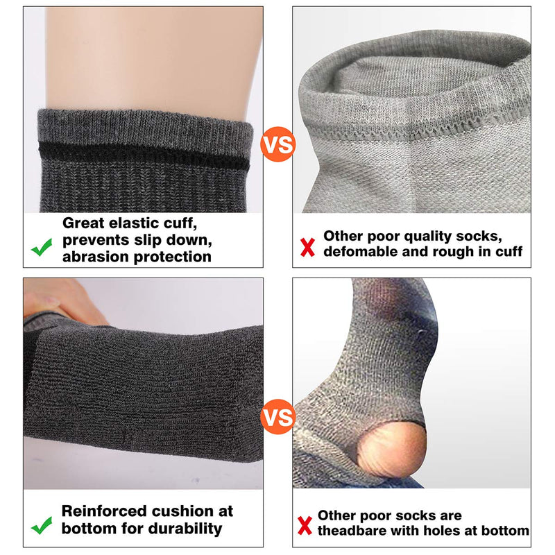 [Australia - AusPower] - COOVAN Men's Athletic Ankle Socks 12 Pack Mens Cushion Comfort Casual Running Sock Size 10-13 Black-12 Pack 