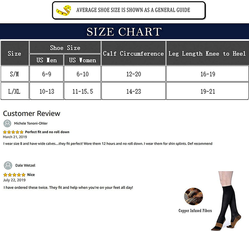 [Australia - AusPower] - Graduated Medical Compression Socks for Women&Men 20-30mmhg Knee High Sock Black2 Small-Medium 