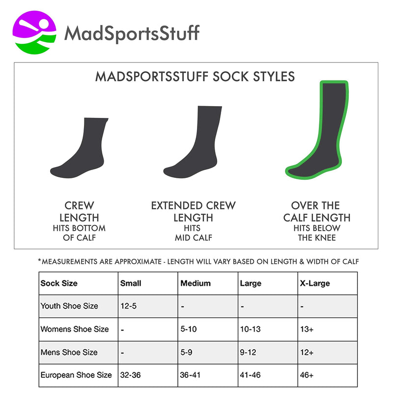 [Australia - AusPower] - MadSportsStuff Puzzle Heart Autism Awareness Over The Calf Socks White/Royal X-Large 