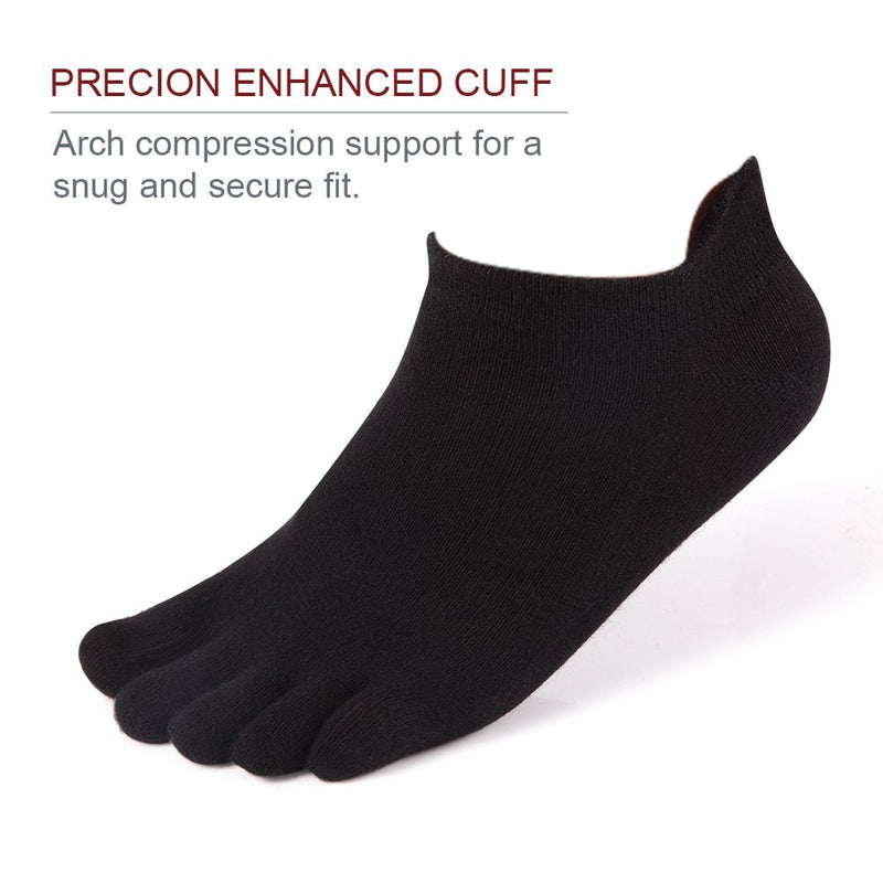 [Australia - AusPower] - Meaiguo Toe Socks No Show Running Five Finger Socks for Men Women 3-4 Pack Multicoloured 5-10 
