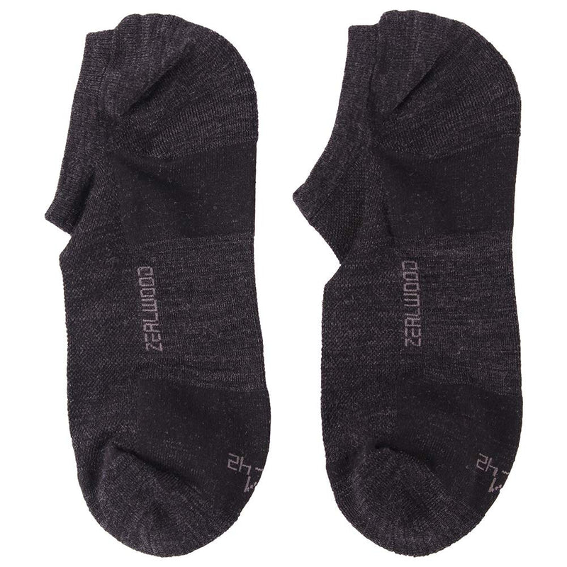 [Australia - AusPower] - No Show Athletic Socks, ZEALWOOD Unisex Merino Wool Ultra-Light Running Tennis Golf Socks,1/3 Pairs 3-no Show Black Large 