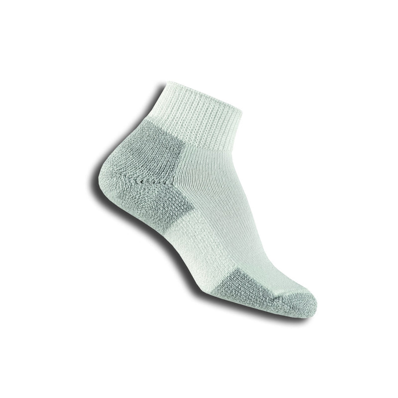 [Australia - AusPower] - thorlos unisex adult Jmx Max Cushion Ankle Running Socks, White/Platinum, Large US 