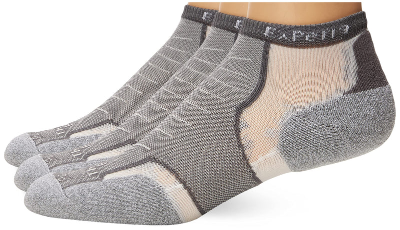 [Australia - AusPower] - thorlos unisex-adult mens Xccu Thin Cushion Running Low Cut Socks Large Grey (3 Pair Pack) 