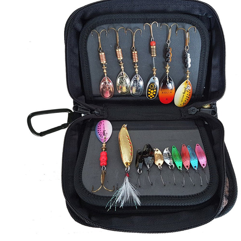 [Australia - AusPower] - Kylebooker Fishing Lure Storage Bag Spinner Baits Wallet Case Black 