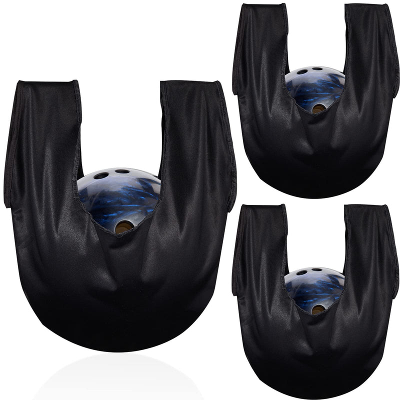 [Australia - AusPower] - 3 Pack Bowling Ball Seesaw Washable Bowling Ball Towel Black Bowling Ball See Saw Giant Bowling Ball Polisher Bowling Polisher Bag for Bowling Ball Cleaning 