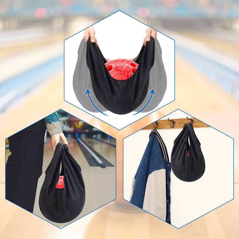 [Australia - AusPower] - COITEK Bowling Seesaw Bag 2 Pack, Bowling Polisher Bag Carrier Ball Cleaner Holder Bag Bowling Cleaner Towel(Black) 