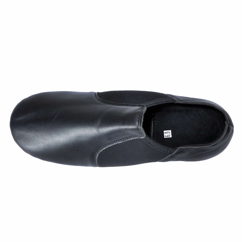 [Australia - AusPower] - Dynadans Women's Leather Upper Slip-on Jazz Shoe 4 Women/3.5 Men Black 