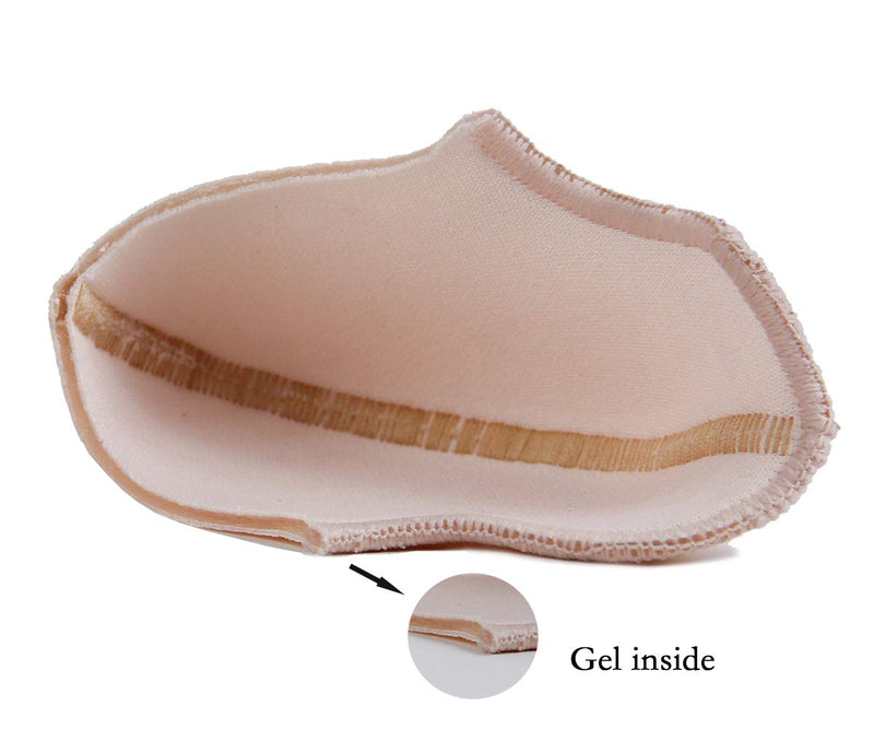 [Australia - AusPower] - DANCEYOU Ballet Dance Toe Pads Soft Silicone Gel Toe Covers High Heels Toe Caps for Women Girl Pointe Shoes, 2 Styles Small Thin-nude 
