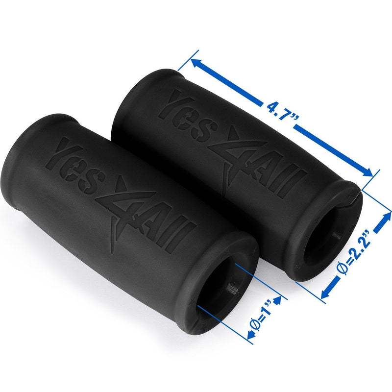 [Australia - AusPower] - Yes4All Thick Rubber Grips, Ez Barbell Grips, Outer Dimension 2.0 inches, Biceps Curl, Triceps Exercise,Wrist Strap Best with Barbell, Dumbbell & Weight Lifting 