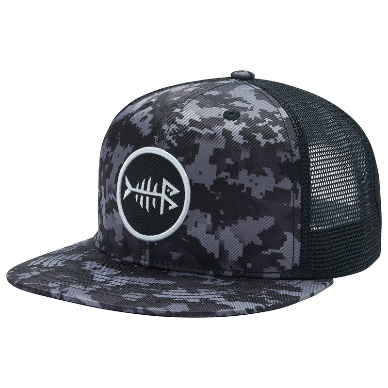 [Australia - AusPower] - BASSDASH Flat Brim Trucker Cap Adjustable Snapback Hat Mesh Back for Men Women Night Digital Camo 