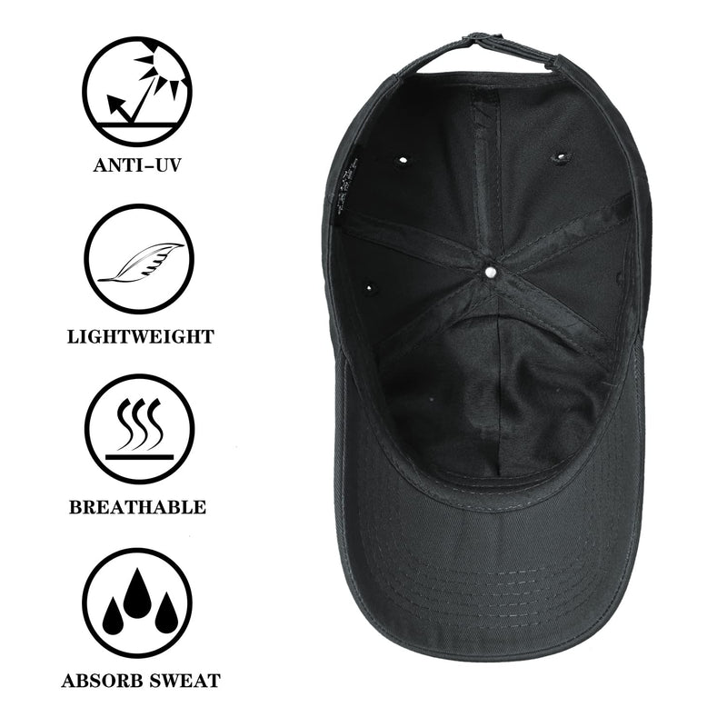 [Australia - AusPower] - IIN American Flag Baseball Cap for Men Women Low Profile USA Army Tactical Operator Military Plain Dad Hat Dark Gray 