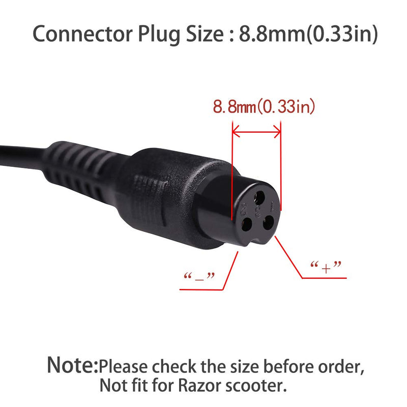 [Australia - AusPower] - Jucuwe 42V 2A Power Adapter 50/60Hz 100-240VAC with 3-Prong Connector for 36V Sports Mod Dirt Quad,and Pocket Mod Power Supply 