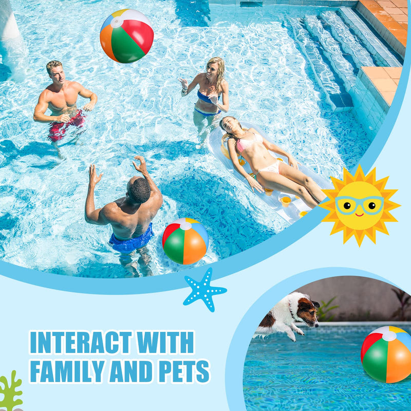 [Australia - AusPower] - Beach Balls 3 Pcs 12 Inch Inflatable Ball Rainbow Beach Ball Swimming Pool Ball Enjoyable Pool Float Balls for Outdoor Activity Birthday Summer Party Favors Water Toys 