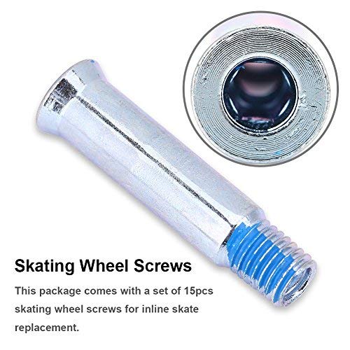 [Australia - AusPower] - VGEBY 15pcs Inline Skate Axle, Wheel Screw Bolt Fittings Inline Skating Replacement 35mm 