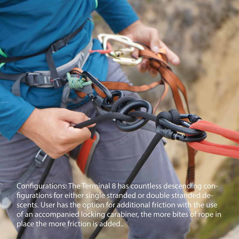 [Australia - AusPower] - Fusion Climb Aluminum Figure 8 Descender Rigging Plate Black Heavy Duty, Large 