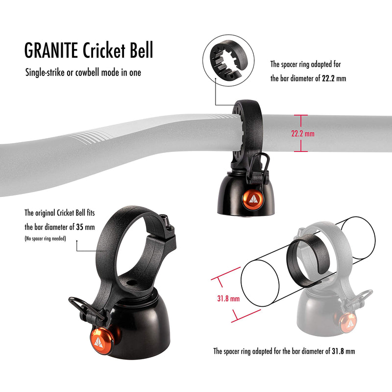 [Australia - AusPower] - Granite Cricket Bike Bell with Single-Strike Mode and Cowbell Mode 