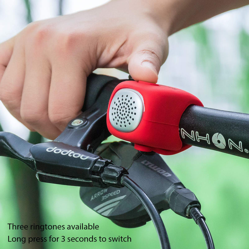 [Australia - AusPower] - Rock BROS Electra Bike Bell 90dB Electric Cycling Bells Horn Loud Bicycle Horns Water-Resistant 3 Sound Modes Bike Bells Black 
