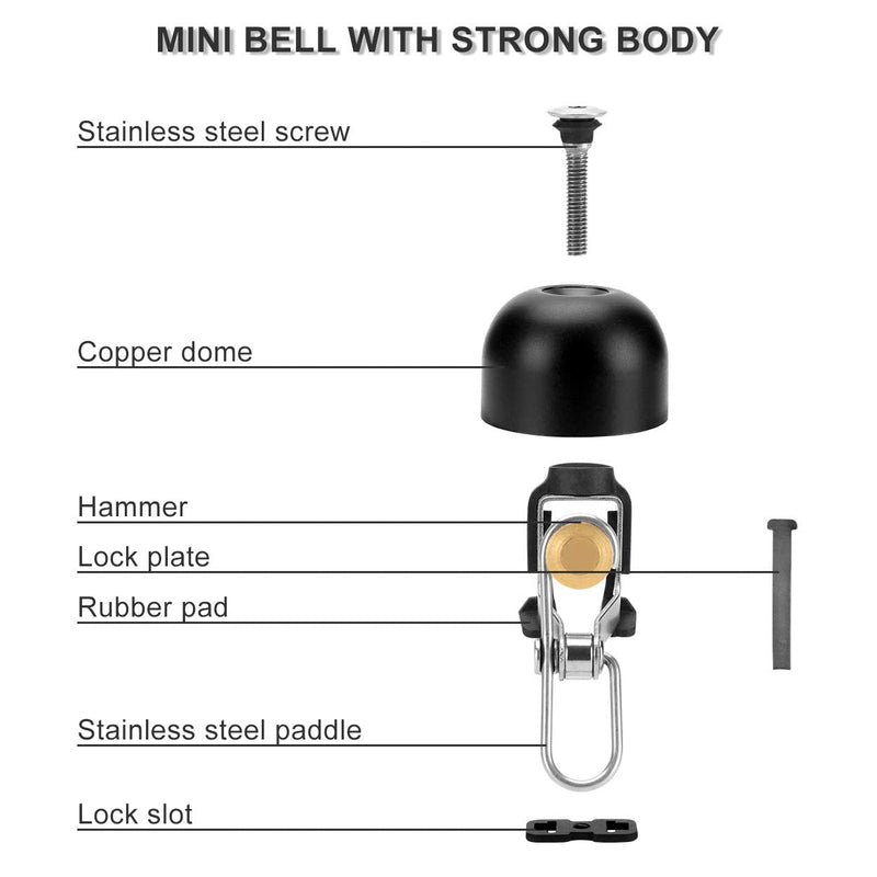 [Australia - AusPower] - ROCKBROS Bike Bell Classic Bicycle Bell for Bike Ring Bell with Loud Sound Bells for Road Mountain Bike Handlebars Adults 