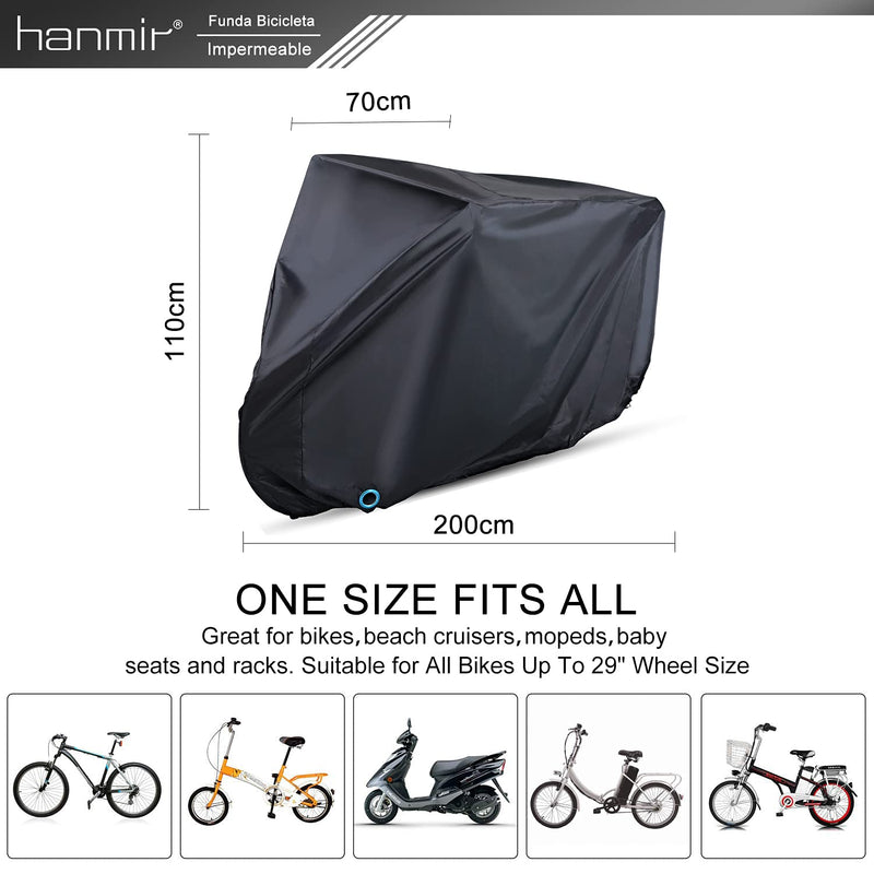 [Australia - AusPower] - Bike Cover, Waterproof Outdoor Bicycle Cover with Lock Hole for Mountain Road Bikes XL-Black 
