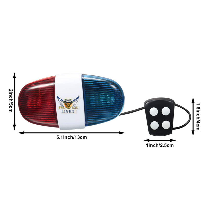 [Australia - AusPower] - 2 Pieces Bicycle Police Sound Lights 6 LED Lights 4 Sounds Trumpet Cycling Horn Bell Warning Safety Bicycle LED Light Waterproof Bike Lights 