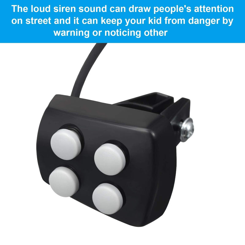 [Australia - AusPower] - 2 Pieces Bicycle Police Sound Lights 6 LED Lights 4 Sounds Trumpet Cycling Horn Bell Warning Safety Bicycle LED Light Waterproof Bike Lights 