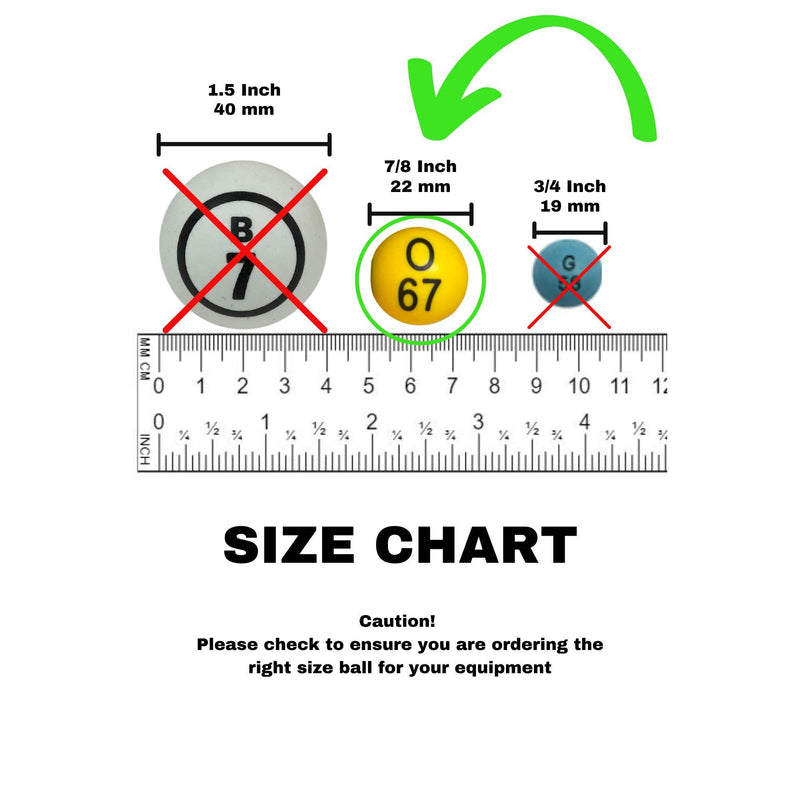 [Australia - AusPower] - MR CHIPS Easy Read 7/8" Bingo Balls with Fade and Scratch Resistant Large Numbers and Large Letters That Will Never Rub Off 