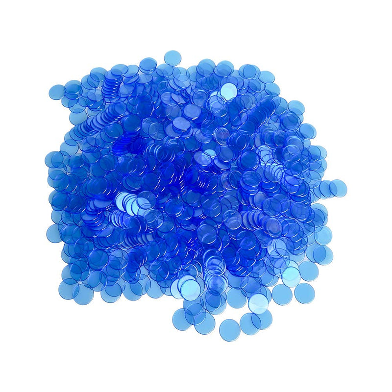 [Australia - AusPower] - YH Poker Yuanhe 1000 Pieces 3/4 inch Transparent Bingo Chips (Several Colors Available) Blue 
