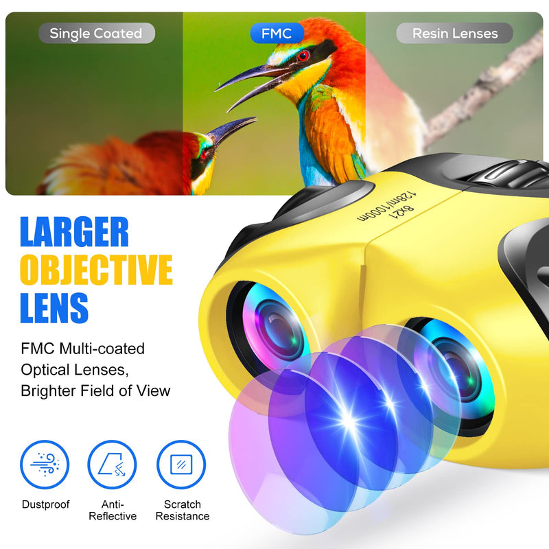 [Australia - AusPower] - LET'S GO! Binocular for Kids, Compact High Resolution Shockproof Binoculars 