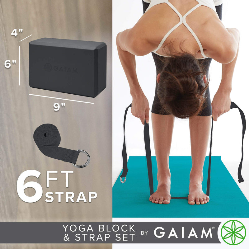 [Australia - AusPower] - Gaiam Yoga Block + Yoga Strap Combo Set 