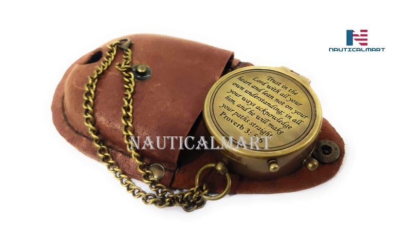 [Australia - AusPower] - Brass Compass Trust in The Lord with All Your Heart Engraved Compass, Proverbs 3: 5-16" Gifts, Confirmation Gift Ideas, Religious Gifts, Missionary Gifts 