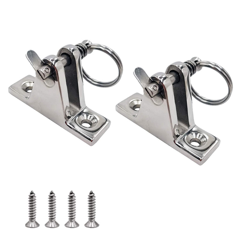 [Australia - AusPower] - SHENGHUISS 2 Pack Bimini Top 90° Deck Hinge Stainless Steel 316 Deck Marine Flat Mount Hardware with Removable Pin and Installation Screws 