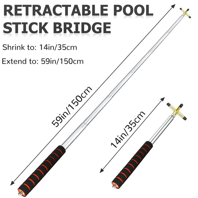 [Australia - AusPower] - Skylety Retractable Billiards Cue Stick Bridge with Removable Brass Bridge Head, Billiards Pool Cue Accessory for Pool Table 