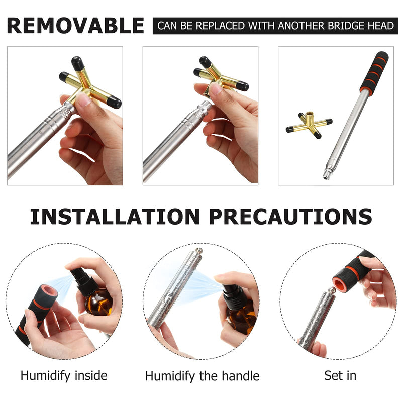 [Australia - AusPower] - Skylety Retractable Billiards Cue Stick Bridge with Removable Brass Bridge Head, Billiards Pool Cue Accessory for Pool Table 
