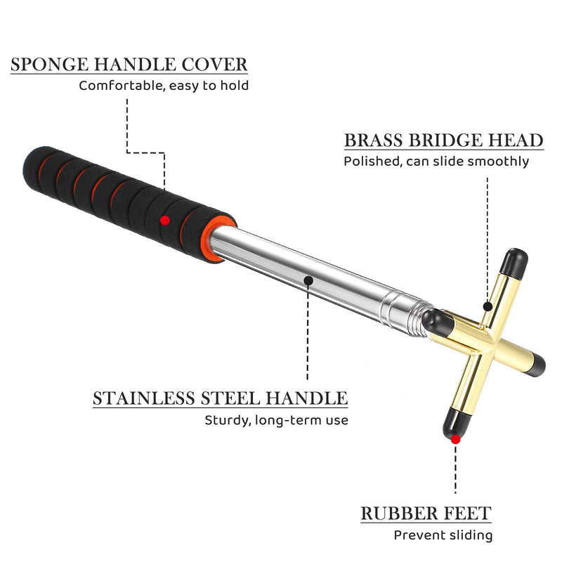 [Australia - AusPower] - Skylety Retractable Billiards Cue Stick Bridge with Removable Brass Bridge Head, Billiards Pool Cue Accessory for Pool Table 