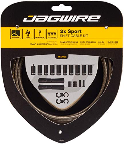 [Australia - AusPower] - Jagwire 2X Sport Shift Kit Adult Unisex Shift Cable and Sheaths, Silver, One Size 