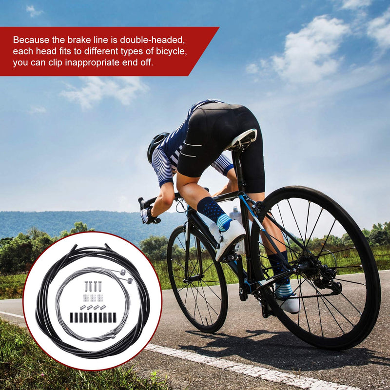 [Australia - AusPower] - Universal Bicycle Transmission Line Bicycle Shift Derailleur Cable and Brake Cable Kit for Bicycle Mountain Road Bike Repair Black 