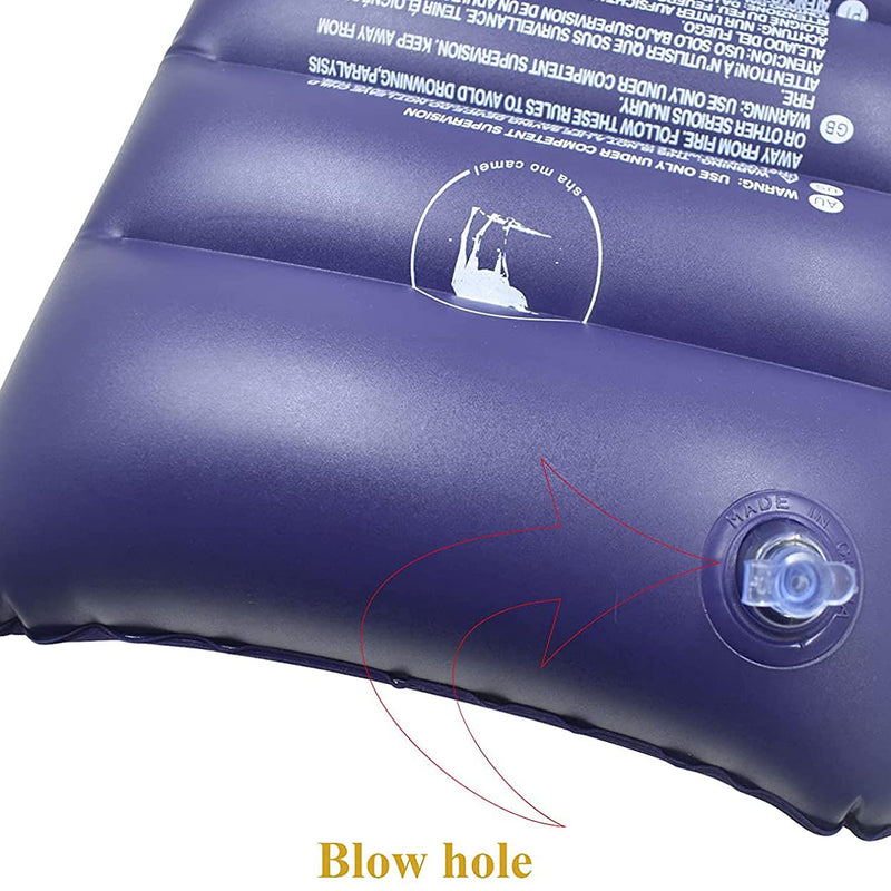 [Australia - AusPower] - 2 Pack Purple Ultralight Inflatable Camping Pillow Squared Flocked Fabric Air Pillow for Hiking,Camping,Traveling,Napping,Desk Rest,Neck Lumbar Support 